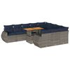 vidaXL 11 pcs conjunto sof&aacute;s de jardim c/ almofad&otilde;es vime PE cinzento