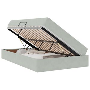 vidaXL Cama com arruma&ccedil;&atilde;o e colch&atilde;o Cinzento-claro 120 x 190 cm Veludo