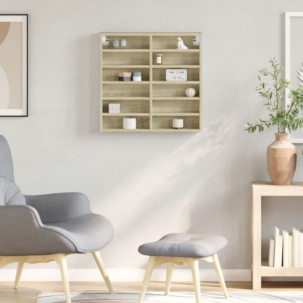 vidaXL Arm&aacute;rio vitrine 60x8,5x58 cm derivados madeira carvalho sonoma