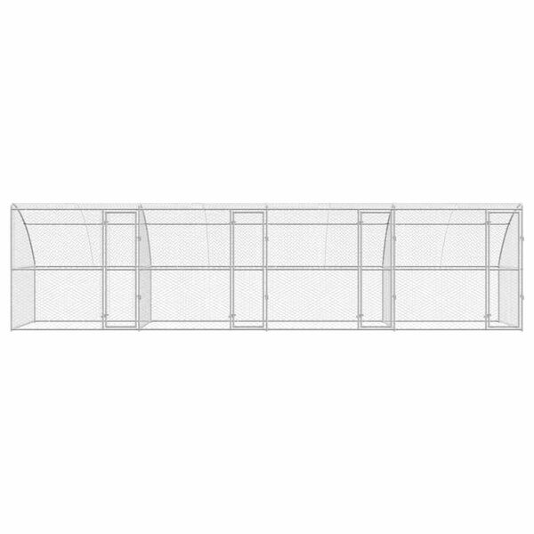 vidaXL Canil de Cachorro 4 pcs Prateado 8 x 2 x 2 m A&ccedil;o galvanizado