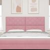 vidaXL Cabeceira com cabeceira Rosa 180 cm Veludo