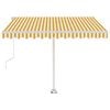 vidaXL Toldo autom&aacute;tico LED e sensor de vento 300x250cm amarelo/branco
