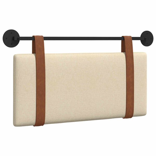 vidaXL Cabeceira Suspensa Liso Creme 100 x 55 x 5 cm PU Antigo