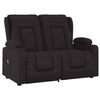 vidaXL Poltrona massagens 2 lug. reclinável sup. copo couro art. preto