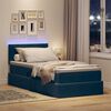 vidaXL Cama com arruma&ccedil;&atilde;o e LED com led Azul Escuro 90 x 190 cm Veludo