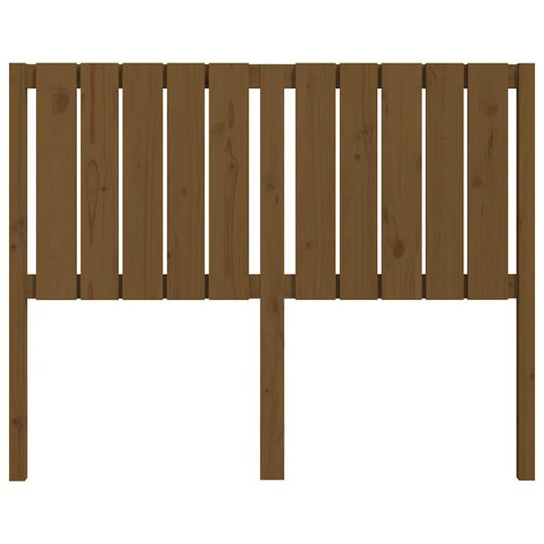 vidaXL Cabeceira de cama 125,5x4x100 cm pinho maci&ccedil;o castanho mel