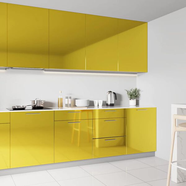 vidaXL Autocolante para m&oacute;veis 500x90 cm PVC dourado brilhante