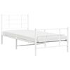 vidaXL Estrutura de cama com cabeceira e p&eacute;s 90x200 cm metal branco