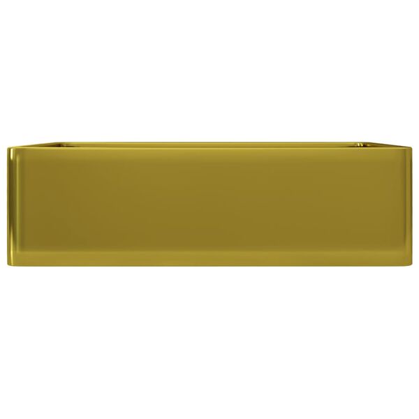 vidaXL Lavat&oacute;rio 41x30x12 cm cer&acirc;mica dourado