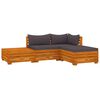 vidaXL 4 pcs conj. lounge jardim c/ almofad&otilde;es madeira ac&aacute;cia maci&ccedil;a