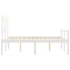 vidaXL Cama para idosos com cabeceira 120x200 cm madeira maci&ccedil;a branco