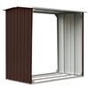 vidaXL Abrigo para arruma&ccedil;&atilde;o de troncos a&ccedil;o 172x91x154 cm castanho