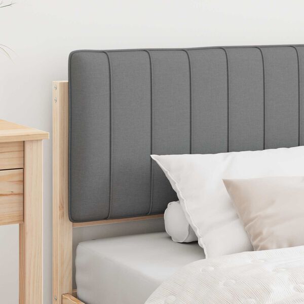 vidaXL Estrutura de Cama com Cabeceira Estofada Cinzento-claro