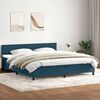 vidaXL Cama com molas/colch&atilde;o 180x220 cm veludo azul-escuro