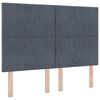 vidaXL Cama Box Spring LED Cinza Escuro 160 x 200 cm Veludo