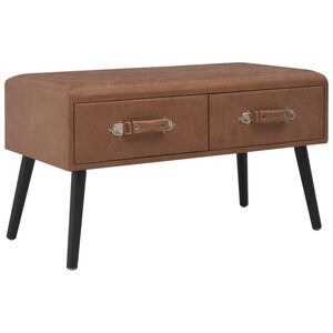 vidaXL Mesa de centro 80x40x46 cm couro artificial castanho-escuro