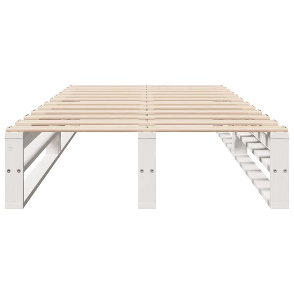 vidaXL Cama sem colchão 90x190 cm madeira de pinho maciça branco