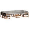 vidaXL Conjunto de Sof&aacute;s para Exterior 11 pcs Cinza Natural e Claro