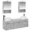 vidaXL Conjunto de Arm&aacute;rios para Banheiro 5 pcs Cinzento Cimento