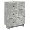 vidaXL Gabinete de Gavetas Cinzento Cimento 66 x 34,5 x 90 cm