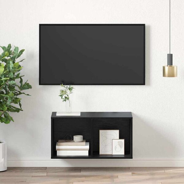 vidaXL Conjunto de móvel de TV Carvalho Preto 37 x 37 x 72 cm