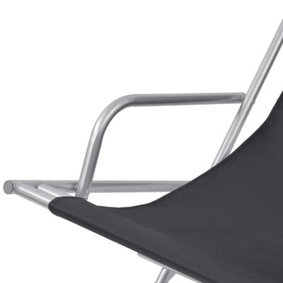 vidaXL Cadeiras de jardim reclináveis 2 pcs aço preto