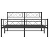 vidaXL Estrutura de cama com cabeceira e p&eacute;s 140x190 cm metal preto