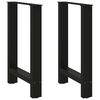 vidaXL P&eacute;s para mesa de jantar pretos 2 pe&ccedil;as 60x(72-73) cm a&ccedil;o