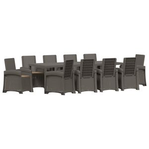 vidaXL Conjunto de Jantar para Jardim 11 unid. Cinza Claro e Taupe PP