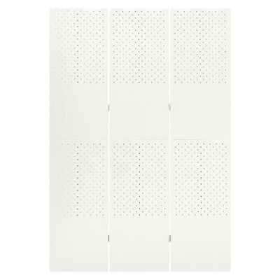 vidaXL Divisória de quarto com 3 painéis aço 120x180 cm branco