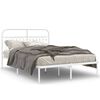 vidaXL Estrutura de cama com cabeceira 135x190 cm metal branco