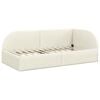 vidaXL Estrutura de Cama de Canto Creme 90 cm x 190 cm Veludo