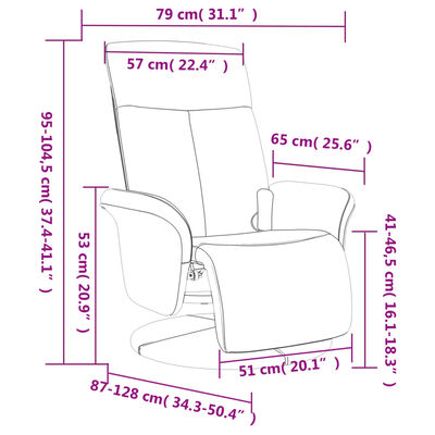 vidaXL Cadeira massagens reclinável c/ apoio de pés tecido cinza-claro