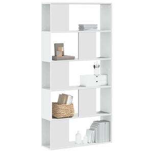 vidaXL Estante com 5 prateleiras derivados de madeira branco
