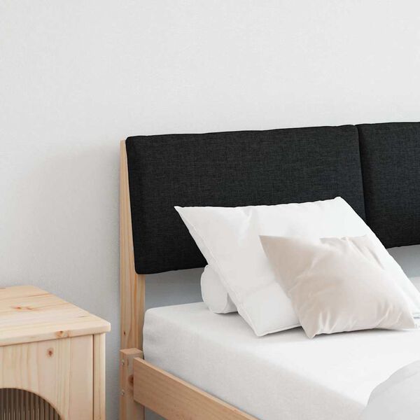 vidaXL Cabeceira estofada Preto 120 cm Madeira de Pinheiro S&oacute;lida