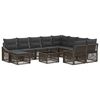 vidaXL Conjunto de Sof&aacute; de Jardim 11 unid. Cinzento vime PE
