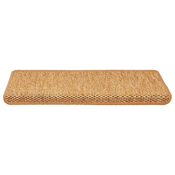 vidaXL Tapetes escada adesivos aspeto sisal 30 pcs 65x21x4 cm sisal
