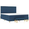 vidaXL Cama Box com colch&atilde;o com cabeceira Azul 180 x 200 cm tecido