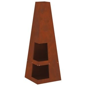 vidaXL Fire Pit Castanho 35 x 35 x 100 cm A&ccedil;o Corten