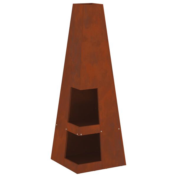 vidaXL Fire Pit Castanho 35 x 35 x 100 cm A&ccedil;o Corten