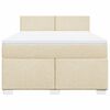 vidaXL Cama com molas/colch&atilde;o 140x190 cm tecido cor creme
