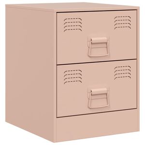 vidaXL Mesa de cabeceira 34,5x39x44 cm a&ccedil;o rosa