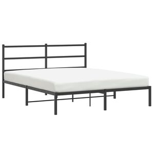 vidaXL Estrutura de cama com cabeceira 160x200 cm metal preto