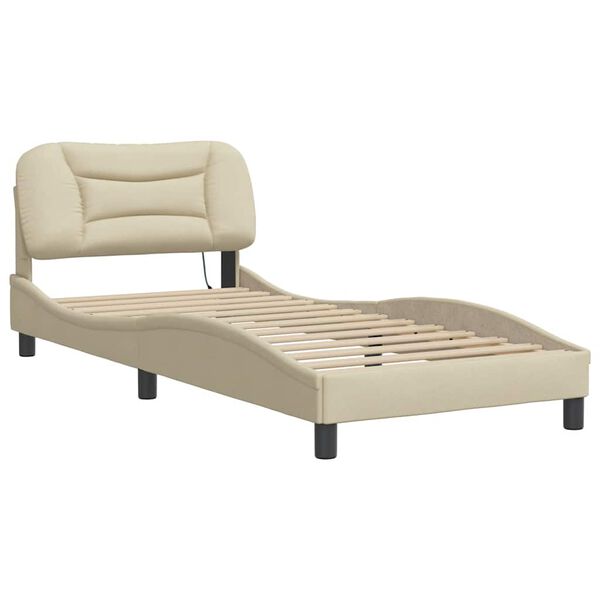 vidaXL Estrutura de cama sem colch&atilde;o Hvar 80x200 cm creme