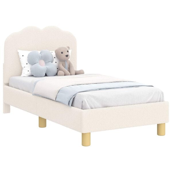 vidaXL Estrutura de Cama para Criança com Cabeceira Creme 70 x 140 cm