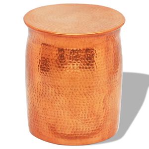 vidaXL Banco/mesa de apoio em alum&iacute;nio martelado, cor de lat&atilde;o/cobre