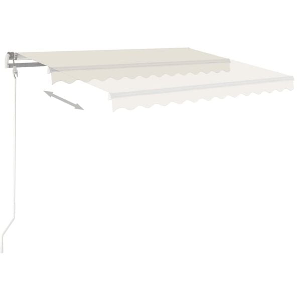 vidaXL Toldo retr&aacute;til manual 450x350 cm cor creme