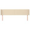 vidaXL Cabeceira de cama c/ abas tecido 183x16x78/88 cm creme