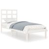 vidaXL Estrutura de cama solteiro 90x190 cm madeira maci&ccedil;a branco