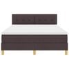 vidaXL Cama Box com colch&atilde;o Marrom Escuro 140 x 200 cm tecido